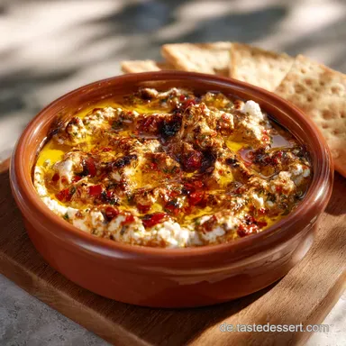 Sommerrezept BrotaufstrichGrillbeilage Cremiger FetaDip schnell gemacht Rezeptkarte