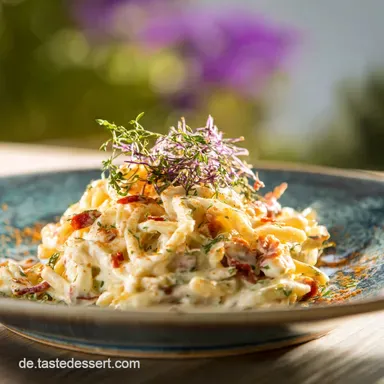 Cremiger Rheinischer Nudelsalat Das beste Rezept f&uuml;r jede Grillparty Rezeptkarte