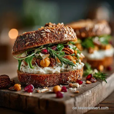 Vegane KichererbsenSandwich Cremig herzhaft fertig in 10 Minuten Rezeptkarte