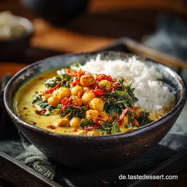 Kokos Kichererbsen Curry Das cremige BlitzRezept Vegan unter 40 Minuten Rezeptkarte