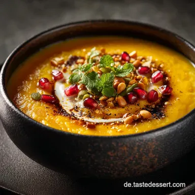 Dal Kaddu Rezept: Das cremige vegane K&uuml;rbis-Linsen-Curry Rezeptkarte