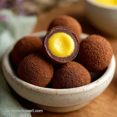 Eierlik&ouml;r Pralinen Rezept mit Kokosraspeln: Samtige Textur Rezeptkarte