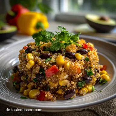 Einfacher Quinoa Salat mit Bohnen Mais: Schnell & Frisch Rezeptkarte