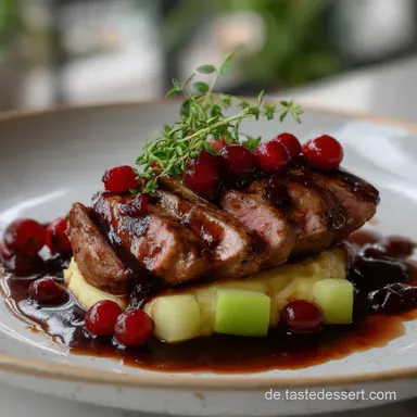 Festliches Hauptspeisen Rezept f&uuml;r dein easy Weihnachtsmen&uuml; mit Entenbrust Rezeptkarte