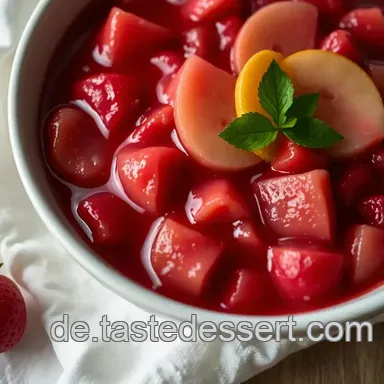 Leckeres Erdbeer-Rhabarber-Kompott mit Vanille – Schnell und Einfach Rezeptkarte