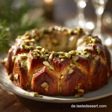 Essbarer Weihnachtskranz: Das festliche Meisterst&uuml;ck mit Marzipan-Pistazie Rezeptkarte