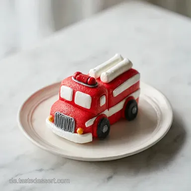 Feuerwehrauto Kuchen f&uuml;r 12 Portionen Rezeptkarte