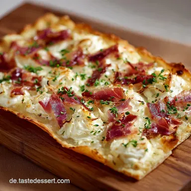 Flammkuchen: Das Els&auml;sser Original Rezept Hauchd&uuml;nn und knusprig Rezeptkarte
