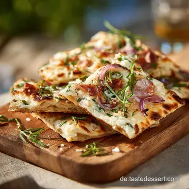 Schnelle Flammkuchen Toasties Blitzrezept aus dem Kontaktgrill in 15 Minuten Rezeptkarte