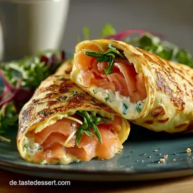 Wrap mit K&auml;se und Lachs Blitzrezept mit MeerrettichFrischk&auml;se Rezeptkarte