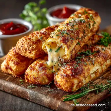 Pizza Sticks Rezept Krosser Hefeteig selbst machen Rezeptkarte