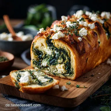 Gef&uuml;lltes Pfannenbrot: Das schnelle Joghurt-Brot mit Feta-Spinat Rezeptkarte