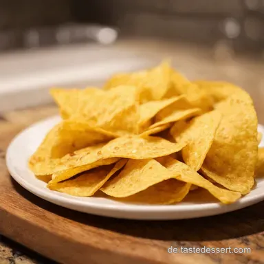 Goldene KnusperTortillas Selbstgemachte Tortilla Chips Rezeptkarte