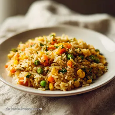 G&uuml;nstiges Reisgericht f&uuml;r 4 Portionen Rezeptkarte