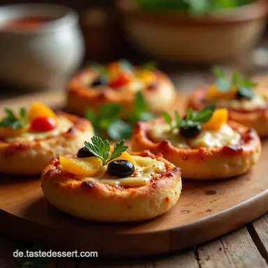 Knusprige Mini Pizza Vegetarisch vom Blech Einfaches Rezept Rezeptkarte
