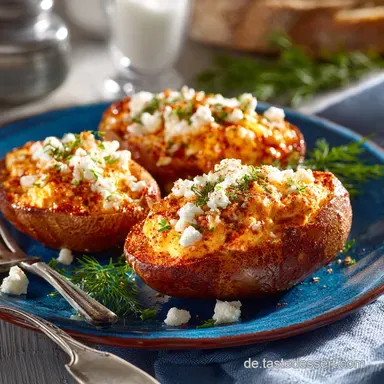 Paprika Fr&uuml;hst&uuml;cksidee: Cremige Eier-Boote mit Feta (30 Min Power-Fr&uuml;hst&uuml;ck) Rezeptkarte