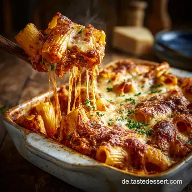 Rigatoni al Forno Das beste Ofenpasta Rezept mit K&auml;seRag&ugrave; Rezeptkarte