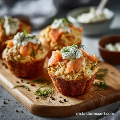 Herzhafte LachsFrischk&auml;seMuffins Der ideale Low Carb Snack f&uuml;r die Brotzeit Rezeptkarte