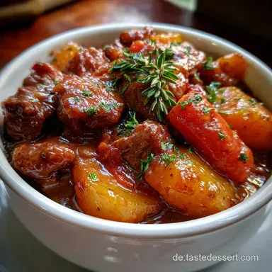 Rindfleisch Eintopf: Der zarte Klassiker aus der Cocotte Rezeptkarte