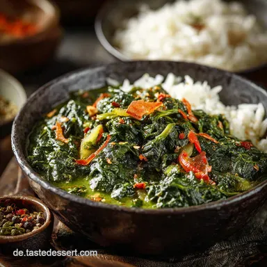 Muli Palak Rettich Spinat Curry Herzhaftes indisches Wohlf&uuml;hlWunder Rezeptkarte