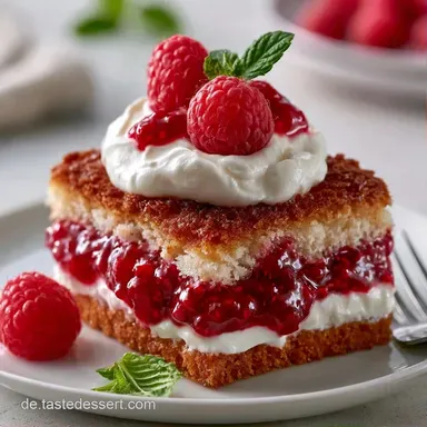 Saftiger Himbeerkuchen mit Quark Rezeptkarte