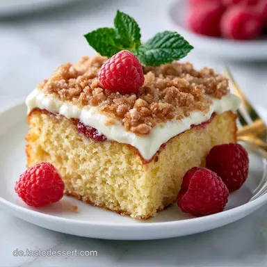 Himbeerkuchen mit Streuseln: Knusprig Rezeptkarte