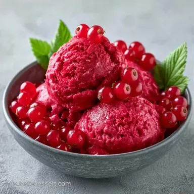 Johannisbeereis Mit Griechischem Joghurt Rezeptkarte