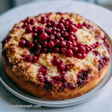 Johannisbeerkuchen mit Mandelstreuseln Rezeptkarte