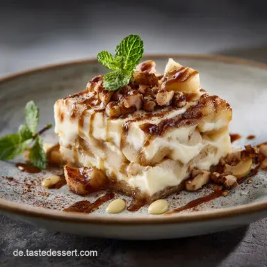 Cremiger K&auml;sekuchenBratapfel Klassiker mit MagerquarkF&uuml;llung Rezeptkarte