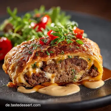 Die beste LowCarb Cheeseburger Rolle Saftiges Keto Abendessen Rezeptkarte