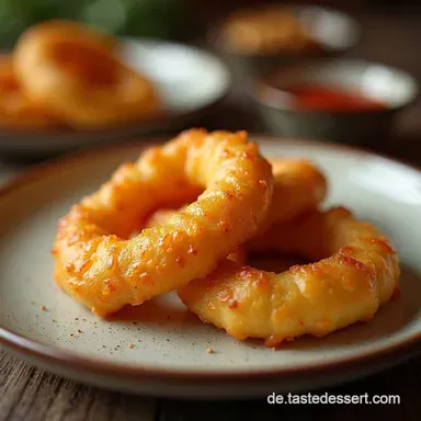 Krosse Zwiebelringe aus der Heiluftfritteuse Mein ChefGeheimnis f&uuml;r perfekte KnusperPanade Rezeptkarte