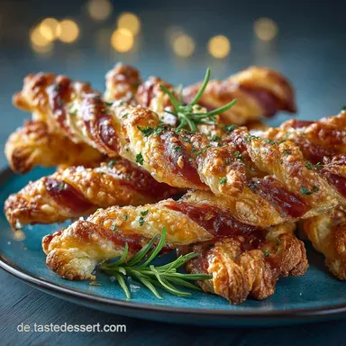 Die besten BaconBl&auml;tterteigstangen Knusprige SpeckK&auml;seTwists Rezeptkarte