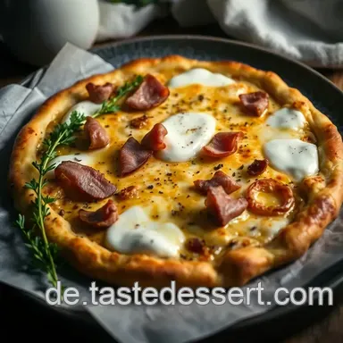 Knuspriger Flammkuchen mit Crème Fraîche: Ein unkompliziertes Rezept für Alle Rezeptkarte