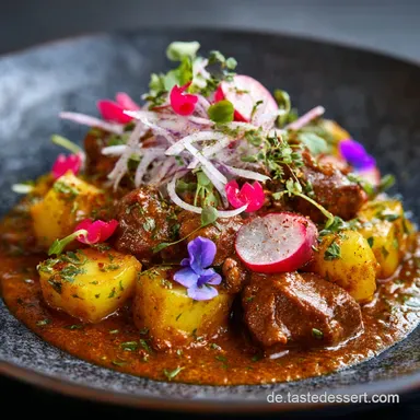 Kohlrabi Fleisch Curry Gonglu Gosht Das zarte LammGeheimnis Rezeptkarte