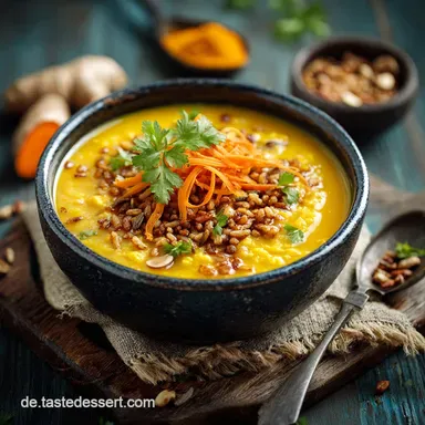 Kurkuma Karotten Reis: Einfaches, goldenes veganes Abendessen