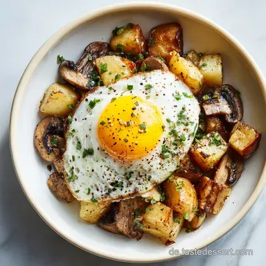 Leberk&auml;se Kartoffel Pfanne mit Spiegelei f&uuml;r 2 Rezeptkarte