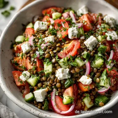 Linsensalat mit Feta und Kr&auml;utern in 30 Minuten