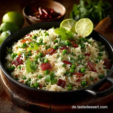Matar Pilau Das indische Rezept für garantiert lockeren Erbsenreis Rezeptkarte