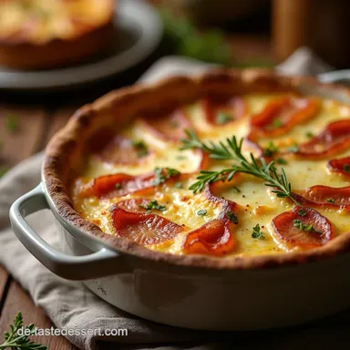 Flammkuchen Gratin LowCarb Der KetoEls&auml;sser ohne Teig Rezeptkarte