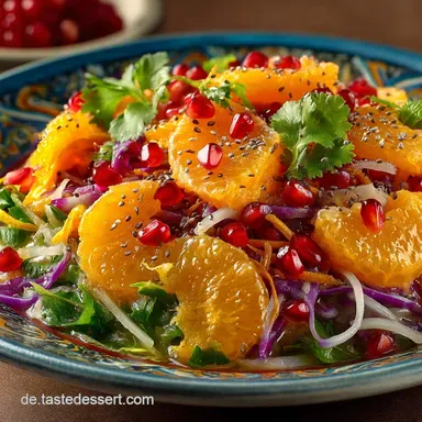 Linsensalat mit OrangenDattel Dressing Gesund Orientalisch Rezeptkarte