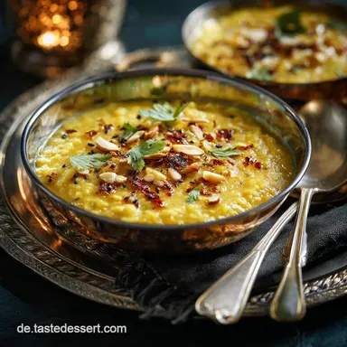 Mung Dal Curry Cremiges indisches Dal schnell einfach Rezeptkarte