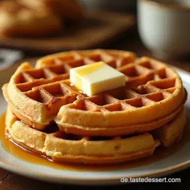 Omas Waffeln backen Goldbraunes Sonntagsgl&uuml;ck Rezeptkarte