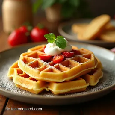 Omas Waffelrezept Einfach Goldbraun Gl&uuml;cklich Rezeptkarte