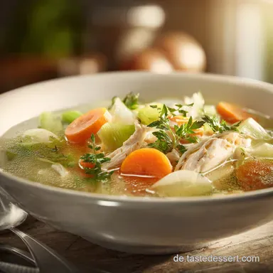 H&uuml;hnersuppe Rezept f&uuml;r 6 Portionen Rezeptkarte