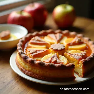 Apfel Streuselkuchen vom Blech Omas Klassischer Blechkuchen f&uuml;r die Kaffeetafel Rezeptkarte