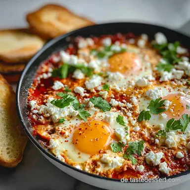 Orientalisches Shakshuka Mit Feta Als Leckeres Und Einfaches Fr&uuml;hst&uuml;ck Rezept Rezeptkarte