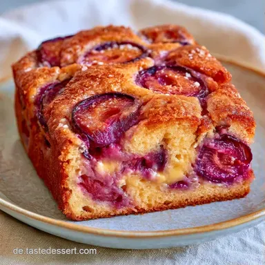 Pudding-Pflaumenkuchen f&uuml;r 12 Personen Rezeptkarte