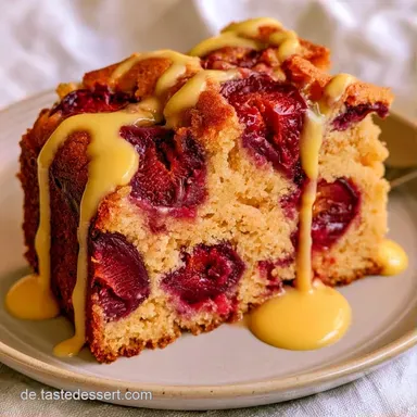 Saftiger Pflaumenkuchen mit Pudding Rezeptkarte