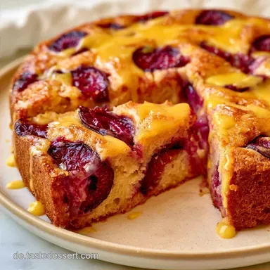 Saftiger Pflaumenkuchen mit Pudding