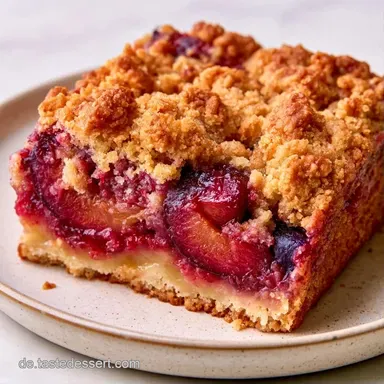 Pflaumenkuchen Pudding Streusel: Knusprig Rezeptkarte